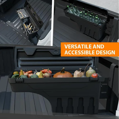 Miniatura 7 de G-PLUS Caja de almacenamiento para caja de camión, caja de herramientas para lado derecho del pasajero, compatible con Toyota Tundra 2007-2020, caja