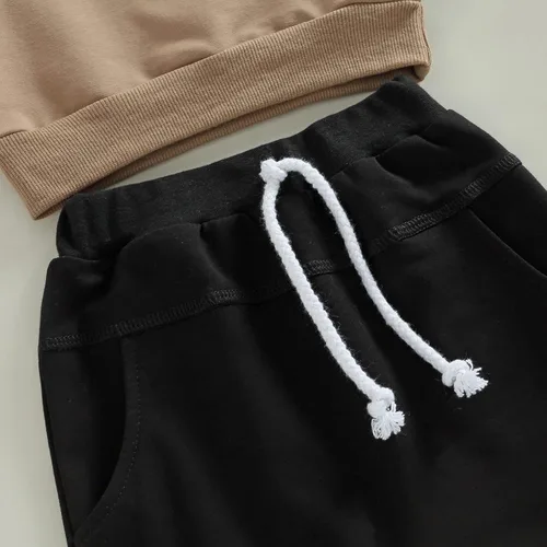 Miniatura 103 de Conjunto de 2 piezas de sudadera de manga larga con cuello redondo y pantalones casuales para bebés y niños pequeños