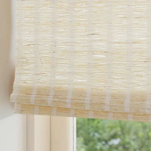 Miniatura 10 de Persianas Romanas de Bambú Inalámbricas, Persianas para Ventanas, Persianas de Madera Tejida Personalizadas para Ventanas Interiores, Puertas