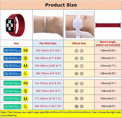 Miniatura 6 de Correa elástica de nylon trenzada Solo Loop, compatible con correas de Apple Watch de 1.496 pulgadas, 1.575 pulgadas, 1.614 pulgadas, 1.654