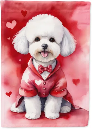Miniatura 209 de Caroline's Treasures DAC5292CHF - Bandera de Border Collie My Valentine House para porche, grande, con manga para porche, para colgar en la pared