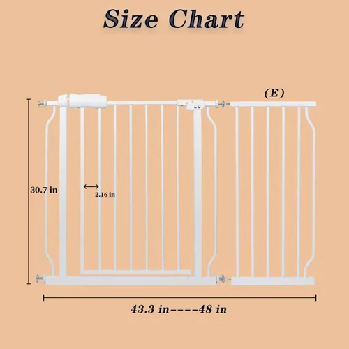 Miniatura 2 de Puerta de seguridad extra ancha para bebés, puertas de seguridad para interiores, puerta grande de metal blanco, puerta grande para mascotas