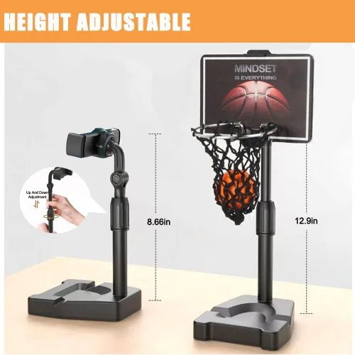 Miniatura 4 de GYSH - Mini aro de baloncesto de escritorio para oficina, pequeño juguete de baloncesto de mesa, juguetes de escritorio para oficina para adultos