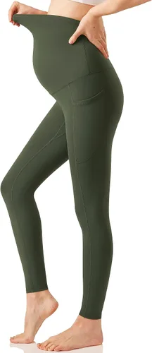 Miniatura 3 de Enerful Leggings de entrenamiento de maternidad para mujer, sobre el vientre, ropa activa, pantalones de yoga suaves atléticos con bolsillos