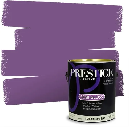 Miniatura 98 de PRESTIGE Pinturas de pintura interior e imprimación en uno, 1 galón, plano, combinación comparable de Sherwin Williams* Kimono Violet*