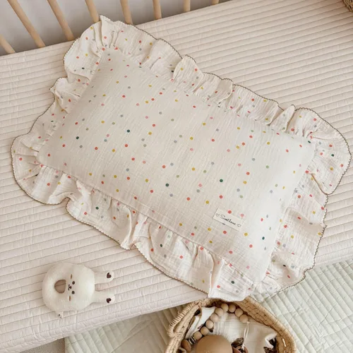 Miniatura 23 de BuLuTu Funda de almohada de algodón para niños pequeños, tamaño estándar, estampado de flores de Galsang, suave funda de almohada de viaje con borde