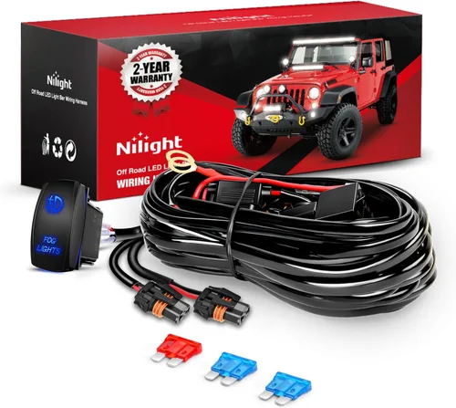 Miniatura 10 de Nilight Kit de arnés de cableado resistente de 16 AWG, conector de enchufe de enchufe de fusible de hoja de relé de interruptor basculante de 12 V 5