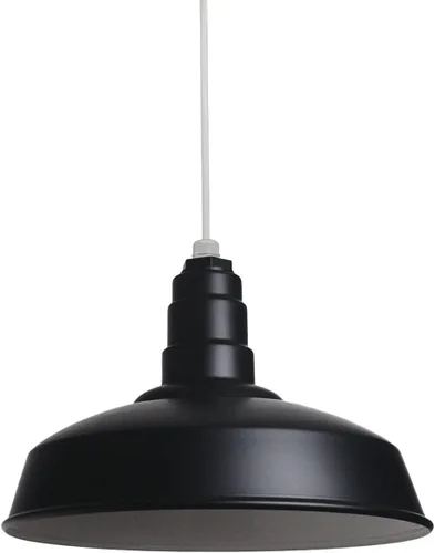 Miniatura 38 de Steel Lighting Co. Carson Barn Light Colgante montado en el techo Cúpula de 16 pulgadas Cable negro Luz de acero de estilo industrial