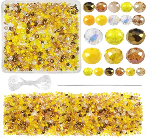 Miniatura 9 de TOAOB - 1000 cuentas de cristal Briolette de 0.157 in, 0.236 in, 0.315 in, cuentas espaciadoras facetadas Rondelle, cuentas sueltas negras
