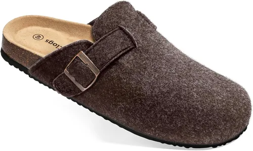 Miniatura 19 de BULLIANT Zuecos pantuflas sandalias de enfermería zapatos de trabajo para hombres y mujeres, parte superior con forro polar + plantilla de corcho