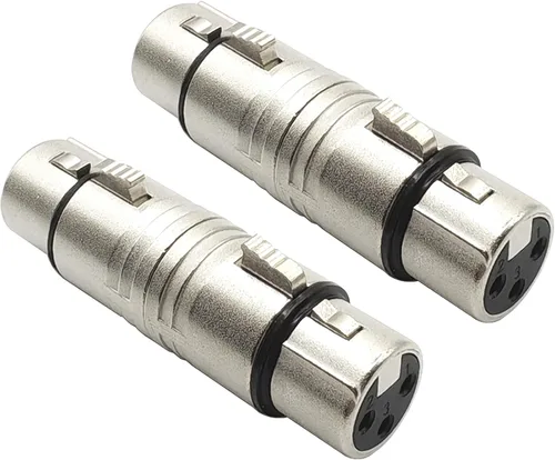 Adaptador de acoplador XLR hembra a hembra de 3 pines conector XLR para cables de audio o sistemas PA 2 unids