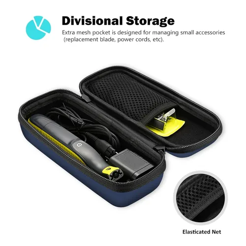 Miniatura 6 de ProCase - Funda rígida para recortadora y afeitadora eléctrica híbrida, bolsa organizadora de viaje y transporte para QP2520 QP2530 QP2620 QP2630