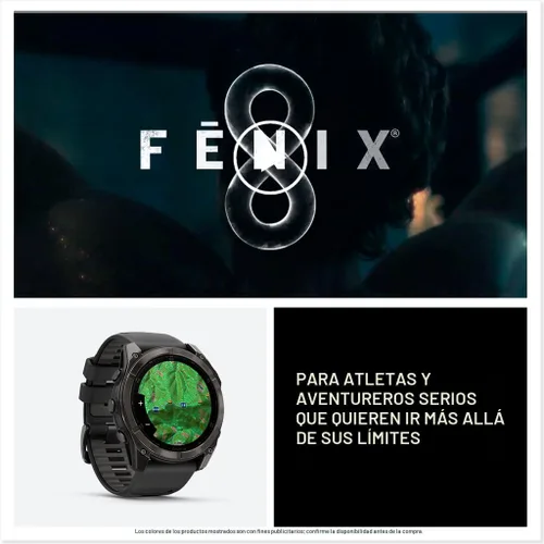 Miniatura 8 de Garmin fēnix® 0.315 – 2.008 in, AMOLED, zafiro, reloj inteligente GPS multideporte premium, batería de larga duración, clasificación para inmersión