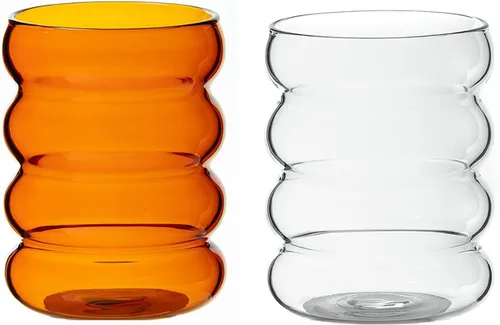 Vasos de vidrio vintage creativos, vasos de agua transparentes ondulados, taza de café helado, vasos de entretenimiento para agua, leche, cerveza,