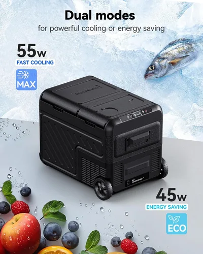 Miniatura 8 de WOLFBOX Refrigerador de coche de 12 V, refrigerador de coche de doble zona de 39 cuartos de galón, congelador portátil (-8 ℉ ~ 68 ℉) con 12/24 V CC