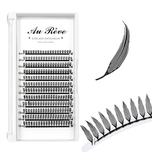 Miniatura 16 de Extensiones de pestañas YY, extensiones de pestañas Y, rizo D, 0.003 in, 0.472 in, bandeja mixta en forma de Y, volumen 4D, pestañas postizas de uso