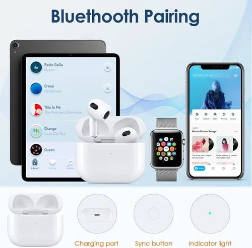 Miniatura 8 de Funda de carga inalámbrica compatible con Airpod de 3ª generación, funda de carga de repuesto para Airpod de 3ª generación con batería de 660 mAh
