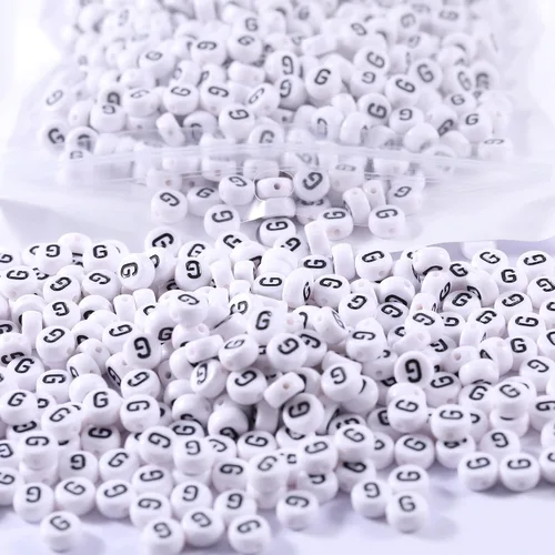 Miniatura 13 de 1000 cuentas redondas de acrílico mixtas negras del alfabeto de 0.157 x 0.276 pulgadas (0.157 x 0.276 in), cuentas coloridas de la A a la Z