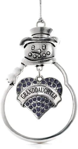 Miniatura 26 de Inspired Silver - Fuerza Aérea - Adorno de Navidad plateado - Adorno de árbol de Navidad con colgante de corazón azul con circonita cúbica