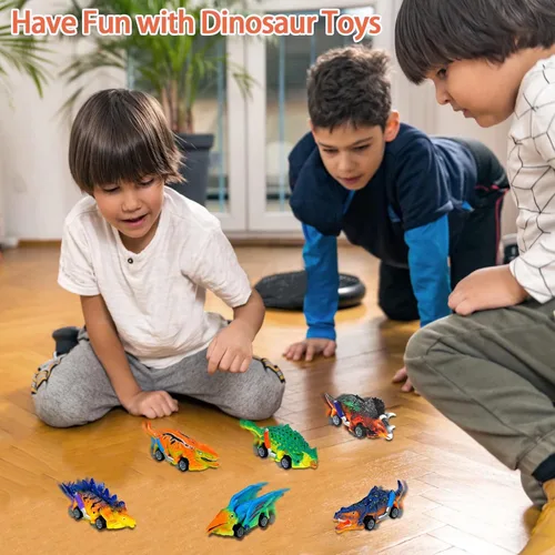 Miniatura 5 de Juguetes de dinosaurio, 6 piezas de juguetes de dinosaurio para niños de 3 a 5 años, juguetes para niños de 3, 4, 5 años en adelante, autos