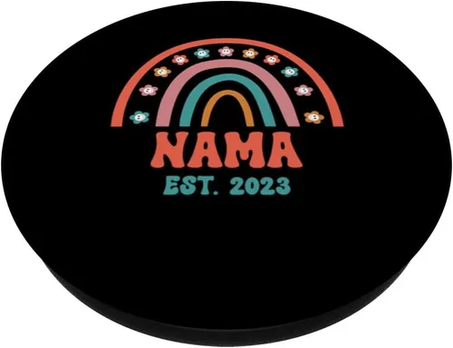 Miniatura 2 de Retro Nama Groovy Grandma Est. 2023 Rainbow Boho Style PopSockets Swappable PopGrip