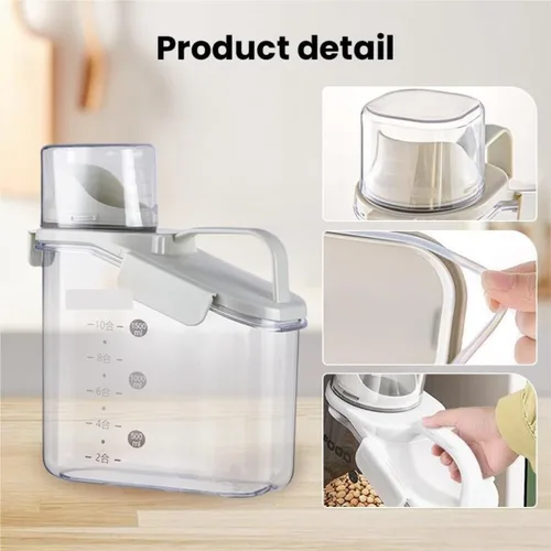 Miniatura 6 de Dispensador de cereales Dispensador de cereales Dispensador de cereales para alimentos secos, recipiente hermético para almacenamiento de cocina