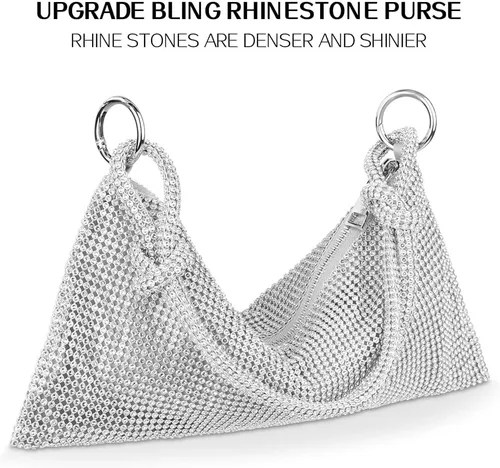 Miniatura 5 de Evening Bag Clutch Purses for Women, Rhinestones Purse, Sparkling Envelope Evening Bag with Detachable Chain
