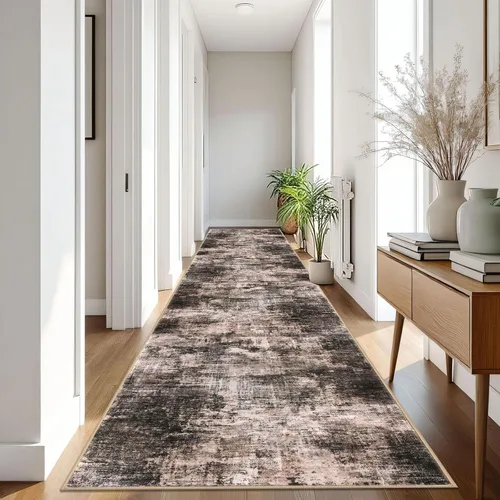 Miniatura 1072 de IOHOUZE Alfombra abstracta lavable de 3 x 12 pies para pasillos, antideslizante para cocina, camino de entrada de lana sintética para interiores