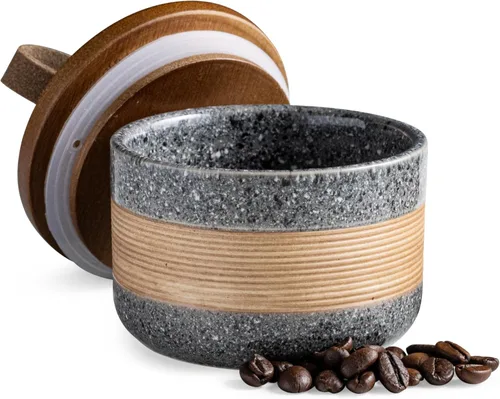 Miniatura 15 de Miamolo Tarro pequeño de cerámica con tapa, recipiente de café, recipiente de café, tarros de almacenamiento de alimentos para bolsa de té