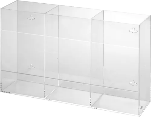 Miniatura 4 de Kantek Dispensador de guantes acrílicos, capacidad de triple caja, fácil intercambio de caja, 10.3 pulgadas de ancho x 3.8 pulgadas de profundidad x