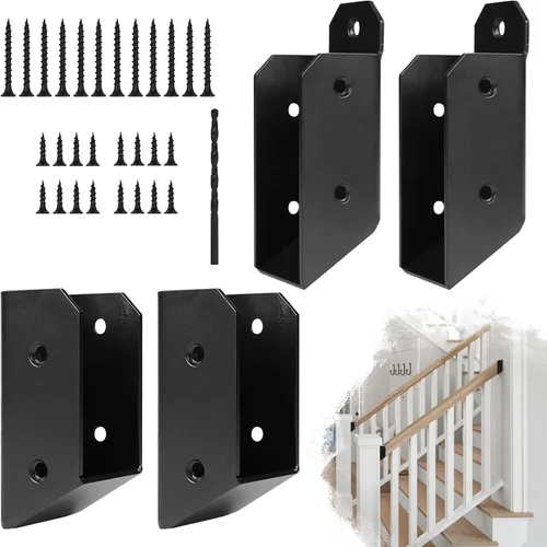Miniatura 10 de Conectores de soportes de barandilla de cubierta, soportes de 2 x 4 (real 1.5 x 3.5 pulgadas) para barandilla de valla, pasamanos, escaleras, postes