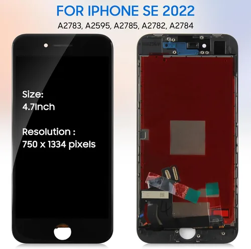 Miniatura 2 de Para iPhone SE 2022 Reemplazo de pantalla negra, para iPhone SE3 Generación Pantalla LCD Pantalla táctil Reemplazo de pantalla completa