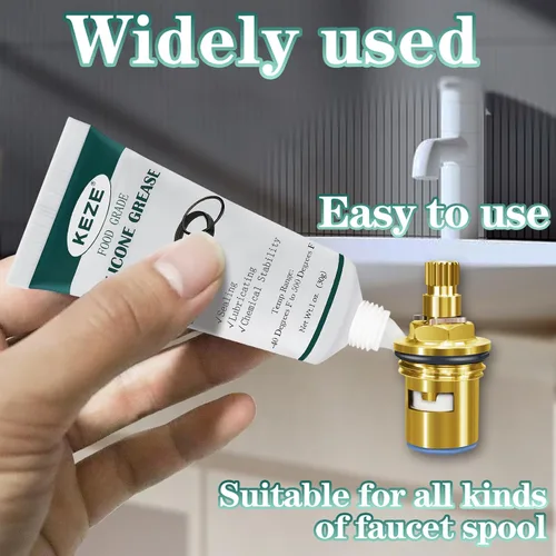 Miniatura 5 de KEZE Grasa de silicona impermeable de grado alimenticio lubricante sellador de silicona para fontaneros válvula grifo o anillos 1 oz paquete de 3