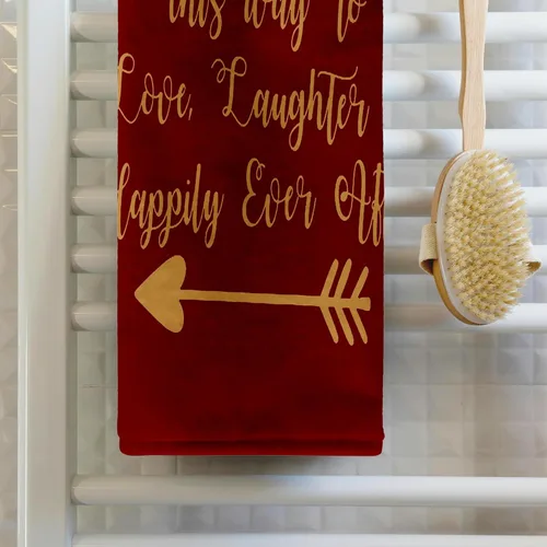 Miniatura 2 de 3dRose This Way to Love Laughter and Happily Ever After Quote 15x22 Hand Towel