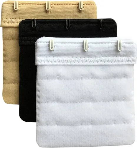 Miniatura 3 de Paquete de 3 extensores de brasier de 3 ganchos suaves y cómodos para mujer, 2.4 x 2.3 pulgadas