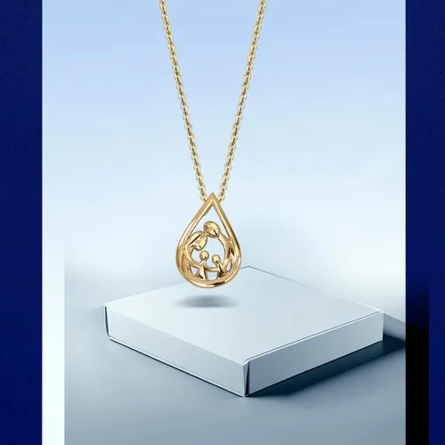 Miniatura 48 de Jewelili - Collar con colgante de plata de ley o oro rosa o amarillo sobre plata, cadena de eslabones de 18 pulgadas