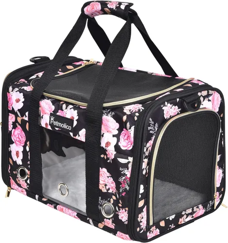 Transportador Petmolico para gatos de lados blandos, bolsa para mascotas pequeñas y medianas, para gatitos 16LBs - Transportador de viaje para Rosa