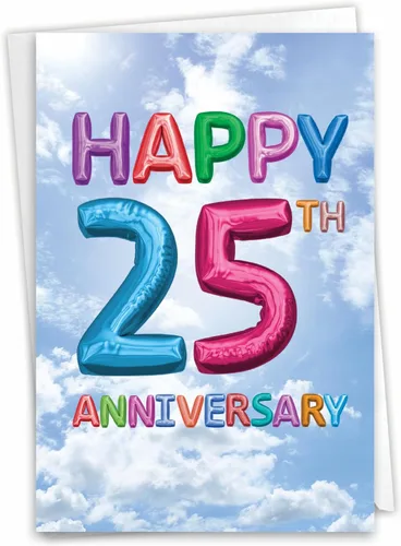 Miniatura 8 de NobleWorks Tarjeta de felicitación de 25 aniversario (compañero de trabajo) con sobre de 5 x 7 pulgadas para hombres, mujeres (1 tarjeta) 25 años