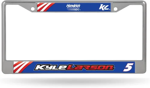 Rico Industries NASCAR Kyle Larson - Marco cromado plateado de 12 x 6 pulgadas, marco cromado de 12 x 6 pulgadas, accesorio para automóvil, camión,