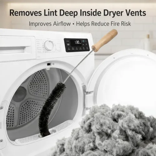 Miniatura 2 de Kit limpiador de ventilación para secadora – Cepillo flexible para limpieza del hogar, cepillo largo de bobina de refrigerador, removedor de polvo