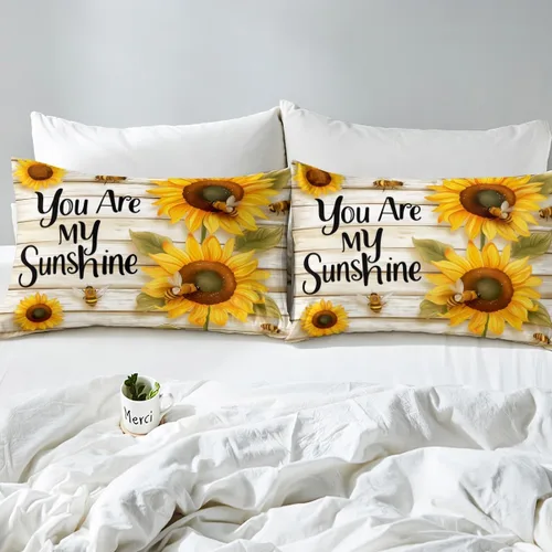 Miniatura 4 de Sábana bajera ajustable de abeja amarilla tamaño individual, sábanas de abeja de dibujos animados kawaii para niños y niñas, juego de ropa de cama