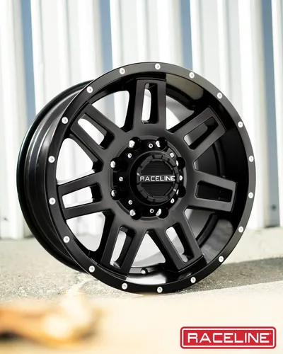 Miniatura 3 de Raceline Wheels 931B INJECTOR Rueda Negra 16X8" 5X4.5/5X5 Patrón de Pernos 0mm de Desplazamiento/(4.5"E/S) Ruedas de Aluminio de 10 Radios para Auto