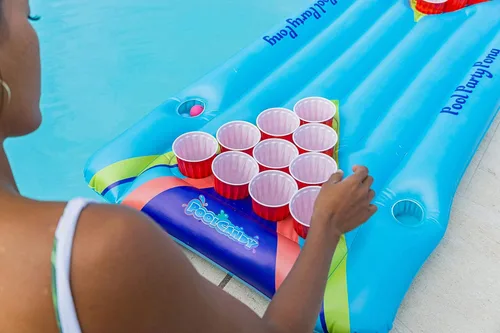 Miniatura 6 de Poolcandy Pong inflable para fiesta en la piscina; un juego de piscina fácil de instalar, lago o playa. Perfecto para tu próxima barbacoa, piscina