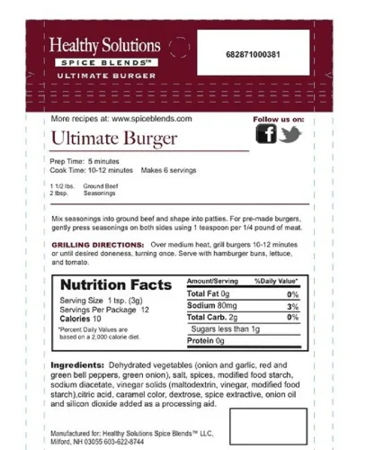 Miniatura 2 de Healthy Solutions Spice Blends Ultimate Burger