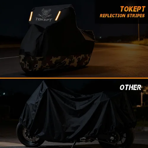 Miniatura 4 de Funda impermeable para motocicleta, bolsa de almacenamiento para exteriores, hecha de material resistente con agujeros de bloqueo y tira