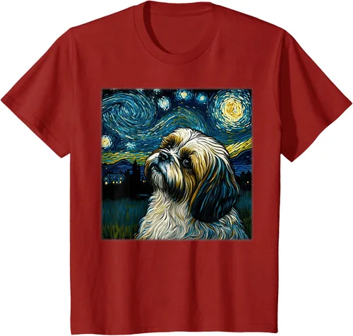 Miniatura 45 de Camiseta Surrealism Starry Night Shih Tzu Dog