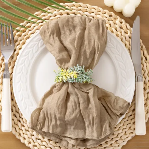 Miniatura 9 de Socomi Servilletas de Gasa Rosa para Otoño y Acción de Gracias, Tela de Queso, Conjunto de 10 Servilletas Lavables de Boho para Cena, Ideales