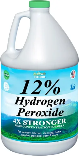 Nature's Freedom 12% de peróxido de hidrógeno, H2O2 de grado alimenticio y agua purificada solamente, solución de 1 galón