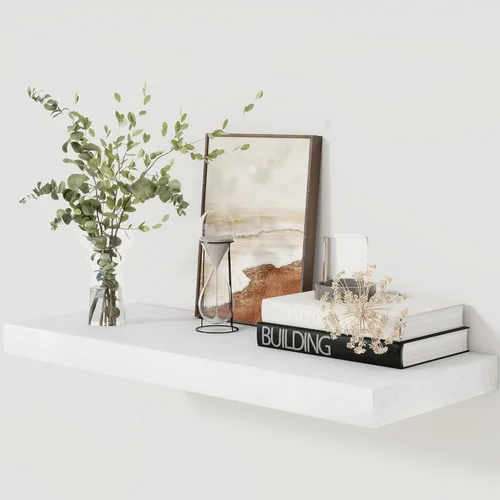 Miniatura 60 de Fun Memories - Estante flotante de 12 pulgadas, estantes de pared de madera rústica para decoración de pared y almacenamiento, estante flotante