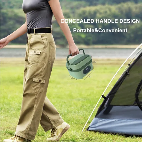 Miniatura 6 de MDHAND Lonchera térmica para hombres – Fiambrera eléctrica inalámbrica con batería de 18000 mAh para adultos trabajadores, viajeros, conductores